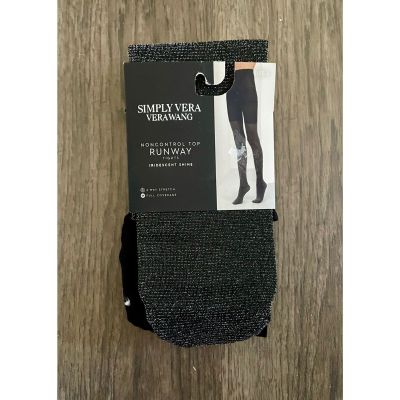 Simply Vera Wang Women's Black Iridescent Shine Tights, New
